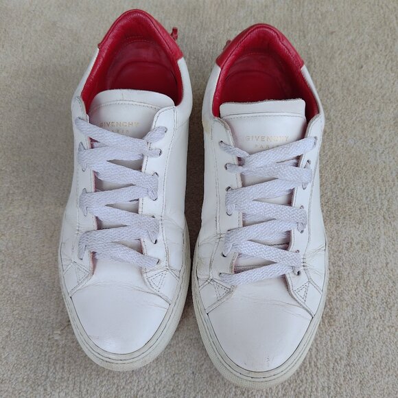 Givenchy White Leather Sneakers Color-block Red Gold Basics Common Projects - Picture 3 of 6